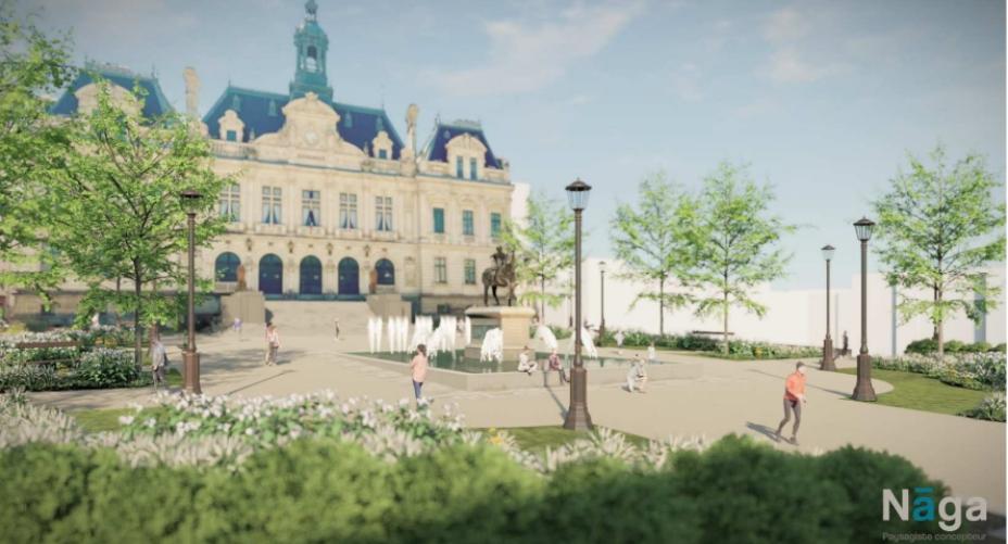 fontaine miroir eau vannes hotel de ville Vannes